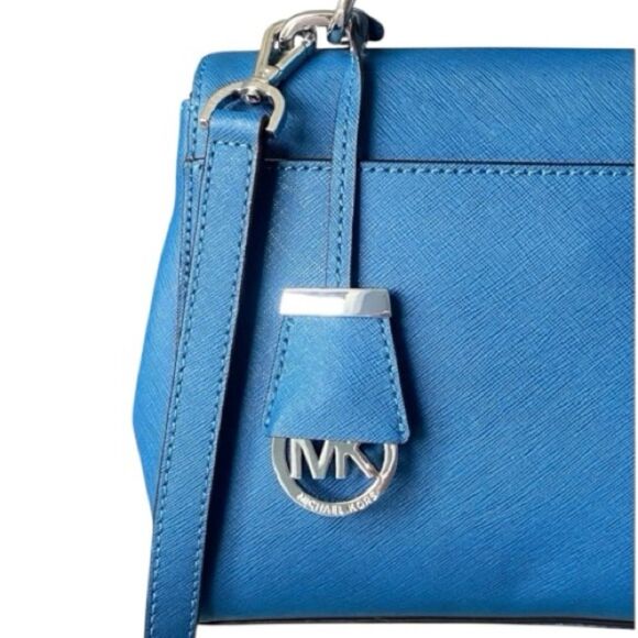 Michael Kors Denim Blue Ava Top Handle Satchel NWOT - Picture 8 of 14